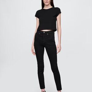 GAP High Rise True Skinny Jeans, Black, Size 6/28